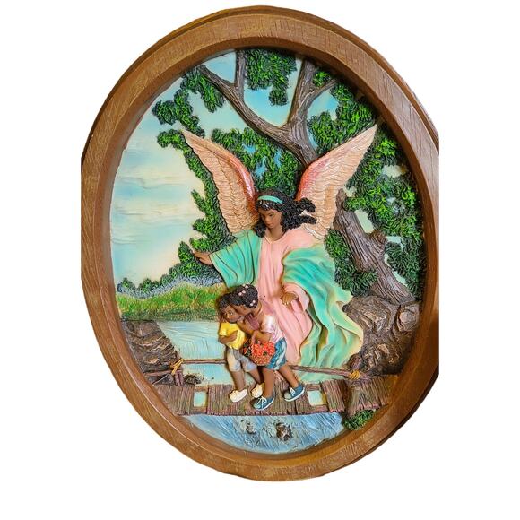 Childrens guardian Angel wall Plaque African American Angle Divine Inspiration - Picture 1 of 6